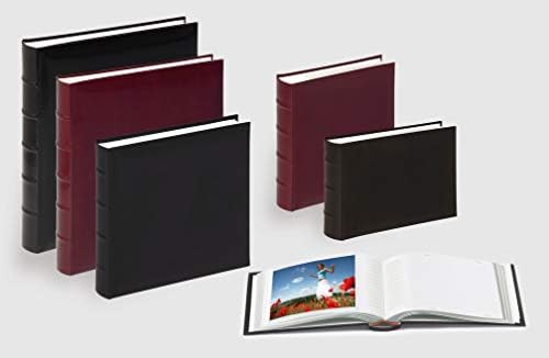 Walther Design FA-373-R Classic Artificial Leather Book Album com coluna ridícula, 11,75 x 14,5 polegadas, 80 páginas brancas, vermelho