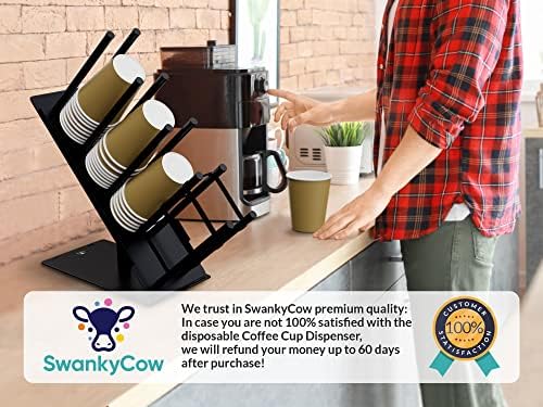 Swankycow Caneca Porta - Caneca Essential - Caneca para xícaras de café descartáveis ​​com quatro compartimentos