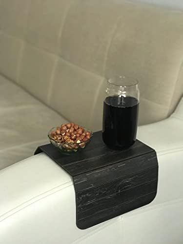 Bandeja de apoio de braço do sofá, porta lateral portátil do suporte para bebidas que não deslizam, mesa lateral de bebida,