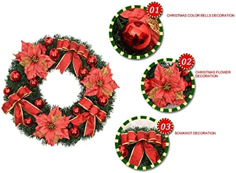 Grinalsa de Yxdo para a porta da frente Grinalh de Natal extra grande grinalda de Natal com Bolas de Natal e Big Red Bow & Christmas Flower Decoration Decor