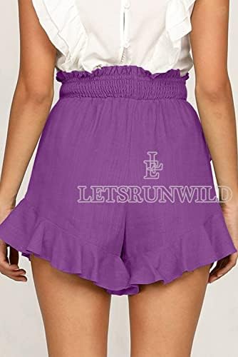 Letsrunwild Mini -saia feminina Skort Ruffle praia moderna algodão de algodão alta shorts de envoltório fluido para o verão