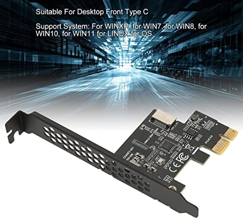 PCIE para USB 3.2 Cartão de expansão, 20pin PCIE x1 para USB3.2 Gen1 Tipo E CARTA DE EXPANSÃO USB PAR