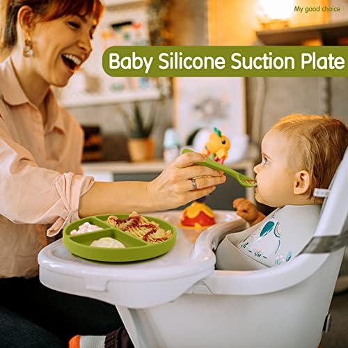 Placas de bebê de silicone | Placas divididas portáteis sem deslizamento | Placa de treinamento para criança bebê