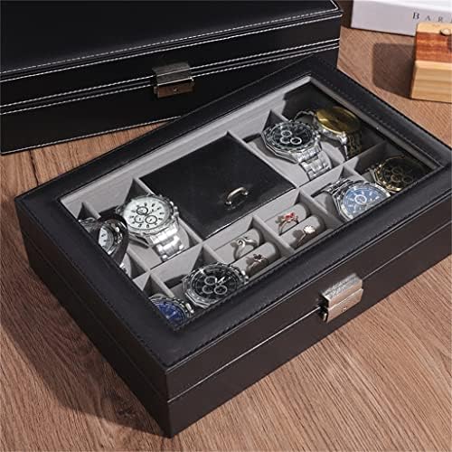 ZSEDP CALARO 8 slots de grade com relógios Colar de anel de armazenamento Colar de pulseira Big Space Jewelry Organizer