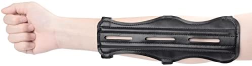 Protetor de braço de braço do arco e flecha protetor de braço - protetor de pulso de couro PU ajustável para acessórios de caça ao arco
