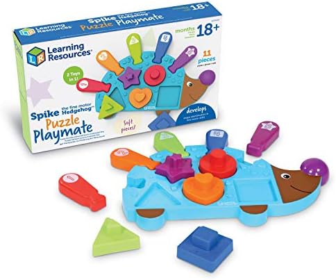 Recursos de aprendizagem Spike The Fine Motor Hedgehog Puzzle Playmate - 11 peças, com mais de 18 meses de jogo fino, reconhecimento