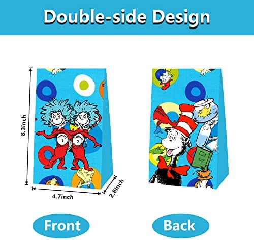 Dr. Seuss Party Gift Bags Goodie Bags for Cartoon Theme Birthday Party Supplies, Decorations Bags Sacos de doces