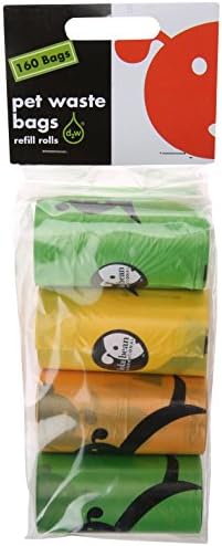 Lola Bean International Waste Pick Up Bags, 8 rolos de recarga, sem século, 160 contagem