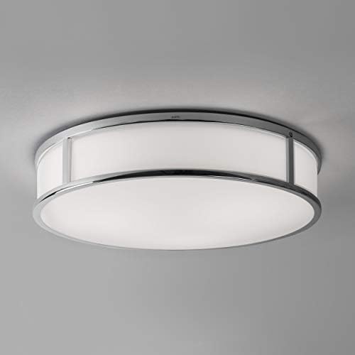 Astro Mashiko 400 redondo, luz do teto do banheiro em cromo polido - projetado na Grã -Bretanha - Dimmable, com classificação