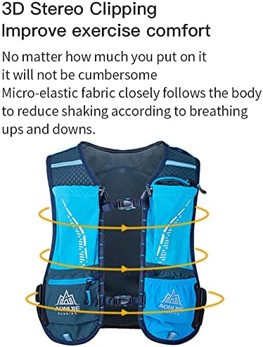 Aonijie Running Hydration Vest Backpack para mulheres e homens Pacote leve de pacote de corrida ao ar livre Caminhando 5L