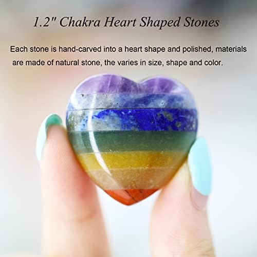 Pedra do coração Crystal 2pcs, pedras de preocupação para ansiedade, pedra de amor de coração, pedra de bolso de coração