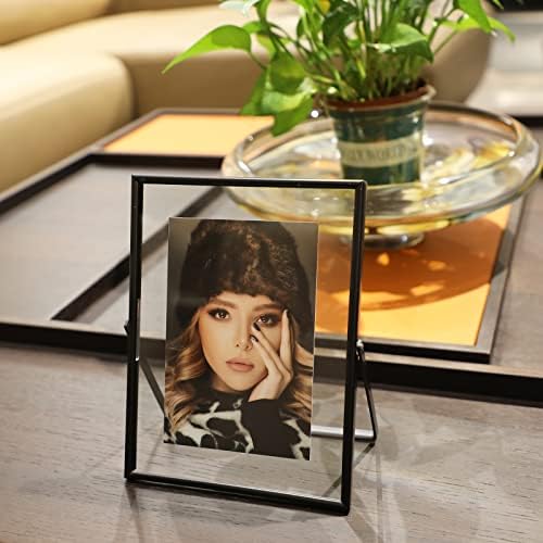 Ahago Flutuating Picture Frame, para vários tamanhos de fotos, moldura vertical ajustável de mesa/prateleira, escolha de presente