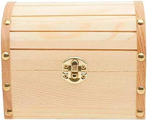 Pica -paus de madeira de 6 polegadas de madeira de madeira, pacote de 6 caixas de madeira com tampa articulada, caixas