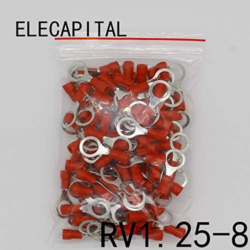 ONVAS RV1.25-8 CIRCULAR RED 22-16 AWG 0,5-1,5mm2 Conector de fio do terminal do terminal de anel isolado ISO
