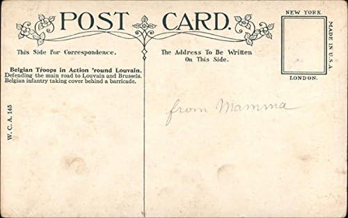 Tropas belgas em ação Round Louvain World Primeiro cartão postal original da Primeira Guerra Mundial