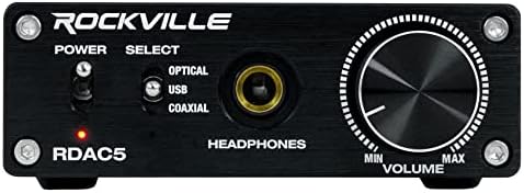 Rockville RDAC5B DAC Digital para Analog Conversor USB/Optical/RCA/Headphone AMP