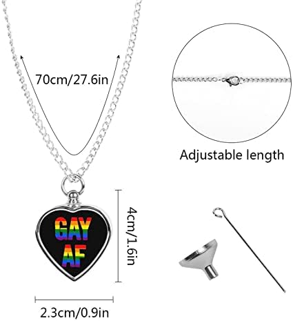 Colar de urna de estimação do orgulho gay LGBT para as cinzas de gato de gato de gato de gato grama de joias de jóias