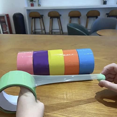 SM Sunnimix 6pcs Bola pegajosa fita rolante artesanato DIY Craft colorido Criativo decorativo engraçado para presentes para crianças