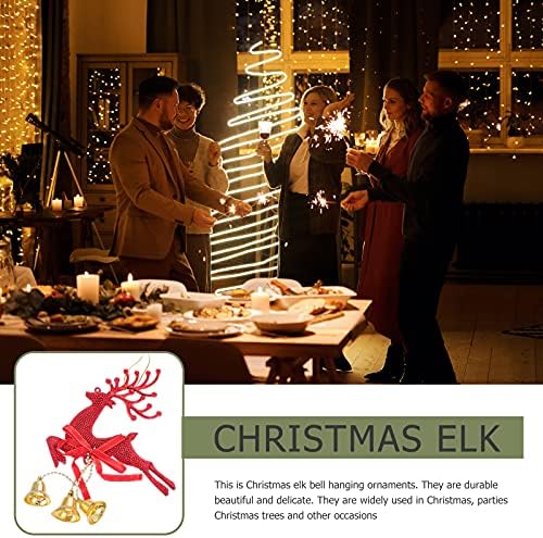 Presentes de Natal Besportble 8pcs Adorável Partido de Natal Elk Bell Pingente Festa de Natal Decoração