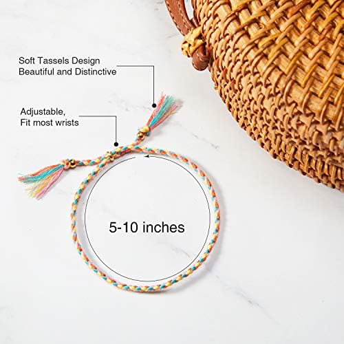 HiCarer 28 peças Woven Wrap Friendship Bracelets Handmade Braided Braça