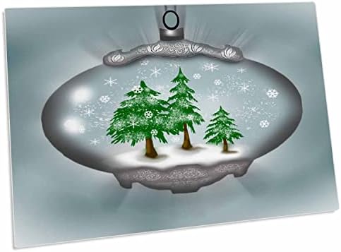 Design de ornamentos do globo de neve 3drose com neve e árvores - manchas de mesa de tapetes