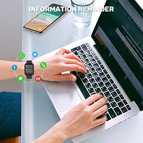 Relógio inteligente para os telefones Android iOS, smartwatch de tela de toque de 1,69 para homens, relógio de rastreador de fitness com monitor de pressão arterial da frequência cardíaca, relógio de corrida do pedômetro, relógio IP68 à prova d'água