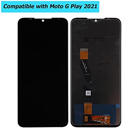VVSIAEEK AMOLED LCD Compatível com o Moto G Play 2021 6,5 polegadas LCD Touch Tela Trel Display Black com ferramentas
