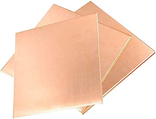 Placa de folha de folha de metal de cobre Yiwango 1x 200 x 200 mm Cut Cobper Metal Placa de cobre Folhas de cobre