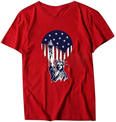 Camisetas American Flag T T For Women 4 de julho Camiseta patriótica Camiseta