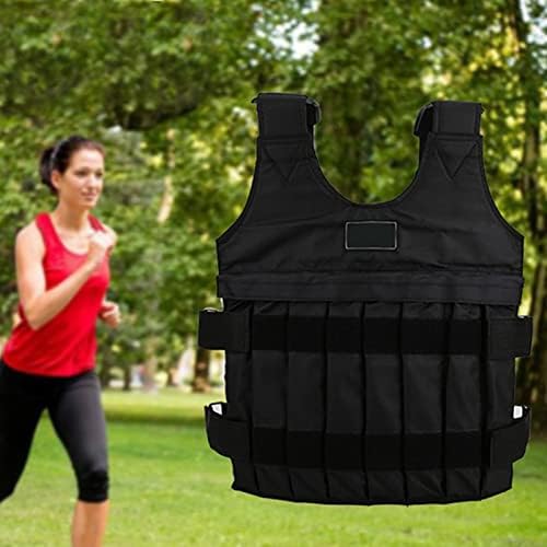 Colete ponderado, carga máxima ajustável 20 kg Exercício de exercício corporal Treinamento de pesos/jaqueta Treinamento de exercícios Coloque para homens Mulheres CrossFit Strength Training Muscle Build Running Jogging