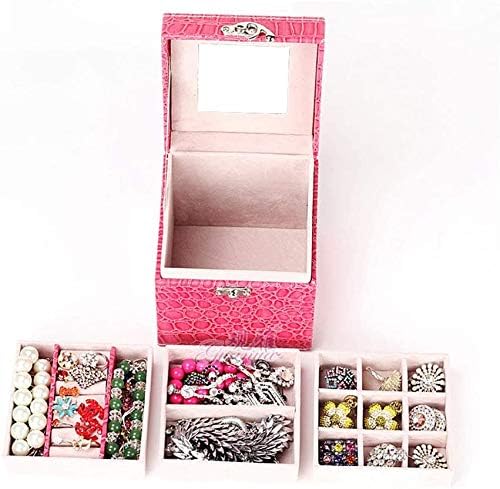 Pequenas jóias de jóias de viagens Caixa de jóias, organizador de jóias e bandejas de estojo de armazenamento para anéis, brinco.