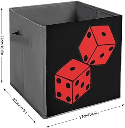 Logotipo de dados caixas de armazenamento dobráveis ​​Printd Fabric Cube Boxes com alças para brinquedos de roupas, 11x11x11