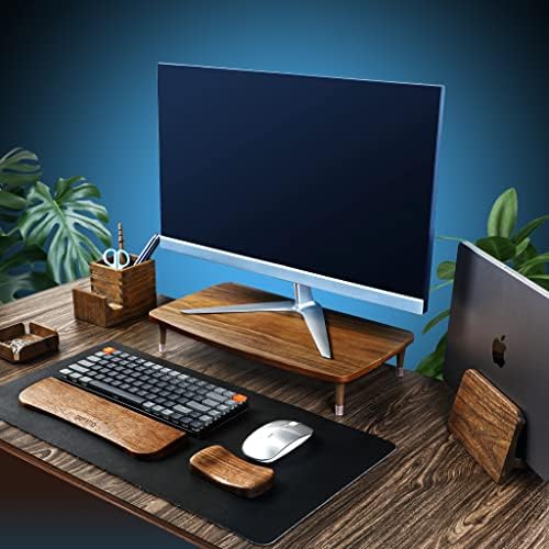 Gatinhos artesanais Monitor de madeira Riser para laptop IMAC Monitor de computador - um suporte de computador resistente para