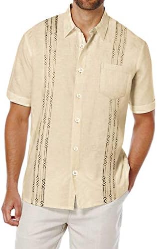 Coofandy Men's Shorve Sleeve Linen Camise