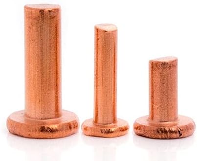 50pcs m1.5 rebites de cobre de cabeça plana rebite sólido rebite percussivo batendo rebites rebitados gb109 3mm -8mm de comprimento