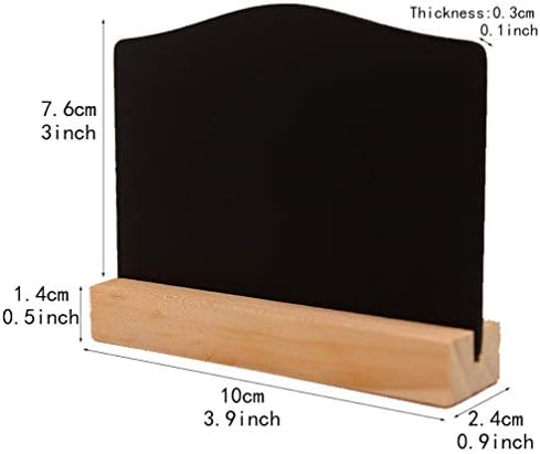AMOSFUN 4 PCS Mini Sinais de quadro -negro de madeira Double Side Blackboard Display Message Board com Bases para