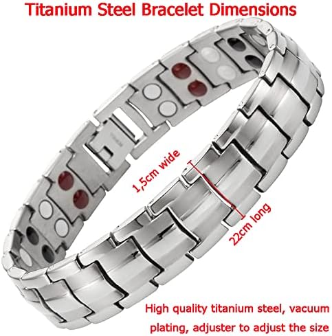 Pulseira de quatro linhas de aço de titânio ZQXQY, pulseira de ai com aço inoxidável ajustável, pulseira de revestimento de aço, pulseira de titânio magnético pulseira de energia com caixa e ferramenta