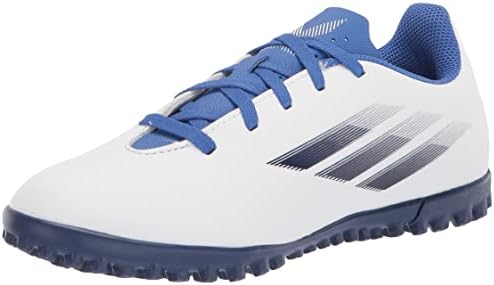 Adidas x Speedflow.4 Sapato de futebol de grama, Indigo White/Legacy Rush, 3 Usissex Little Kid