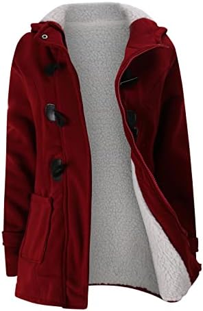 Jackets de tamanho grande para feminino de inverno Fuzzy lã Parka Coat Chifra Hornle Capuz Jackets Solid Warm Cardigan com