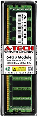 RAM de memória A-Tech 64GB para supermicro sys-f629p3-rc1b-ddr4 2666mhz pc4-21300 ECC Carga reduzida lrdimm 4drx4 1.2v-servidor único
