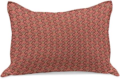 Ambesonne Vibrant Kilt Quilt Cobro de travesseira, ilustração abstrata geométrica de aparência vintage contínua, capa padrão de travesseiro