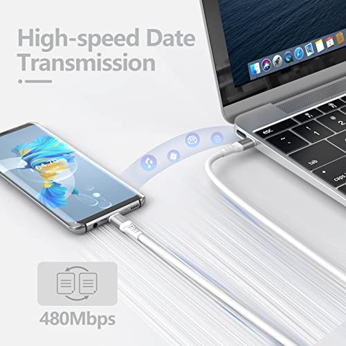 WEDUDA 60W USB C TO CABO DE USB C 6 pés, Soft Silicone USB 2.0 Tipo C Cabo de carregamento rápido para MacBook Pro 2020,