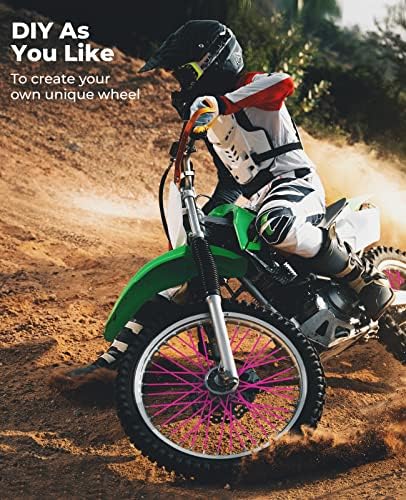A bicicleta de sujeira Kemimoto tampa de 72pcs, acabamento universal de tubo para rodas de 8 -21, jantes de raio para bicicleta de terra, motocross, bicicleta, bicicleta, cadeira de rodas, protetor de decoração de motocicletas