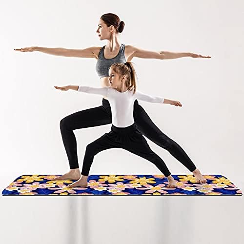 Exercício e fitness de espessura sem escorregamento 1/4 tapete de ioga com impressão de padrão floral de desenho à mão para ioga pilates e exercício de fitness