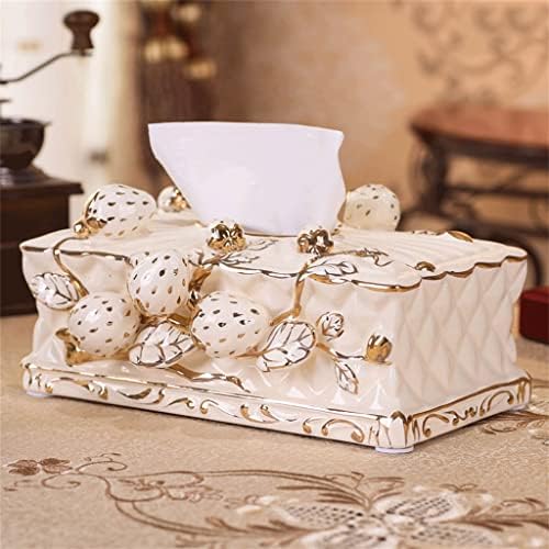 TJLSS Sala de estar de estilo europeia Caixa de lenços de lenço de água Caixa de gaveta cerâmica Caixa de café Decoração de