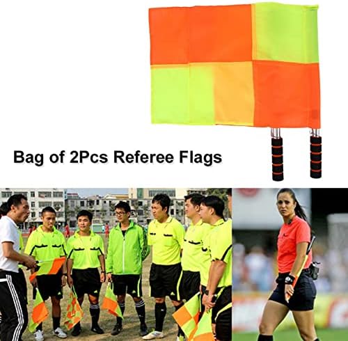 Bandeira de linesman do árbitro de PLPLAAOBO com bolsa de armazenamento para esportes Match futebol de futebol Treinamento de hóquei