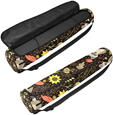 Bolsa de tapete de ioga unissex, transportadora de tapete de ioga com exercícios com padrão de animal de ombro ajustável,