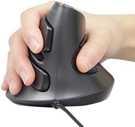 J -Tech Digital Scroll rescisão de rato com fio mouse vertical ergonômico USB com sensibilidade ajustável, Removable Palm
