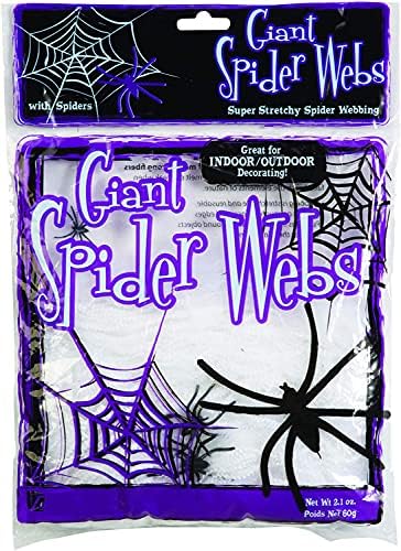 PMU Halloween Spider Web Gigante Branco 2oz com 4 aranhas PKG/12
