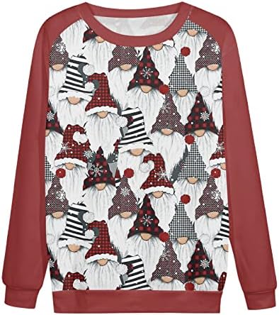 Hoodies for Women Christmas Zip Up Tunic Shirt Sweater Red Sweater de Xmas Elk Tops de Manga Longa de Manga Longa Funny